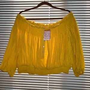 Free People Yellow Top, ladies large